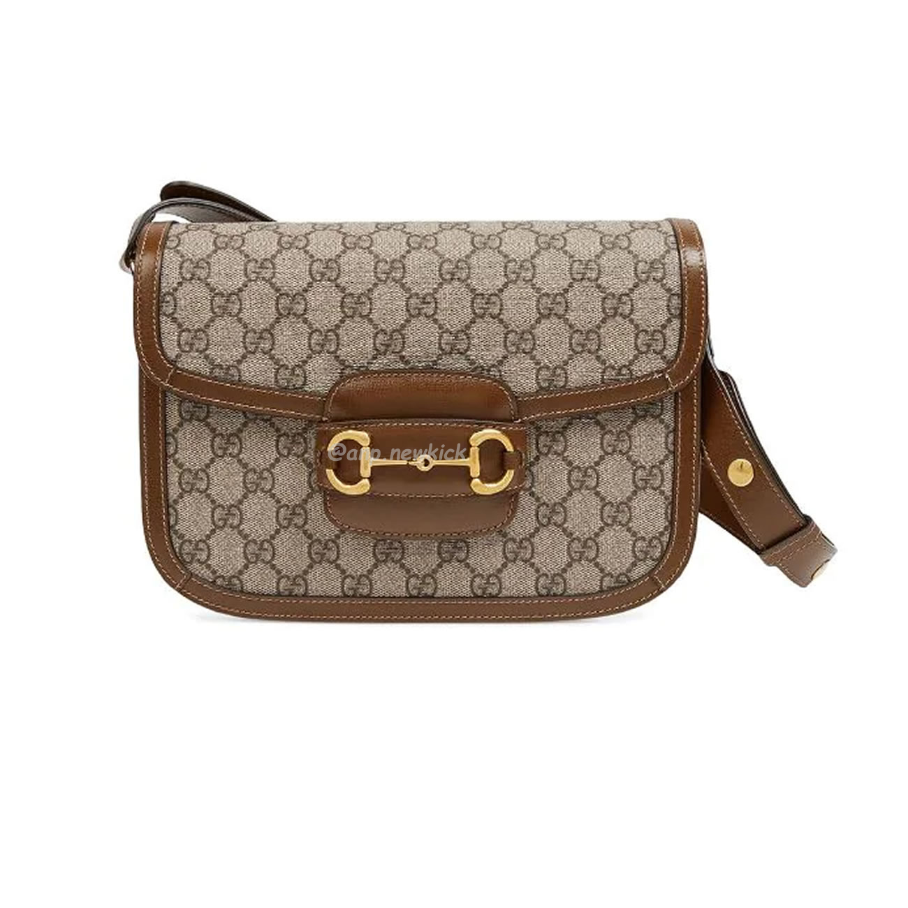 Gucci 1955 Horsebit Shoulder Bag Small Beigebrown (1) - newkick.vip